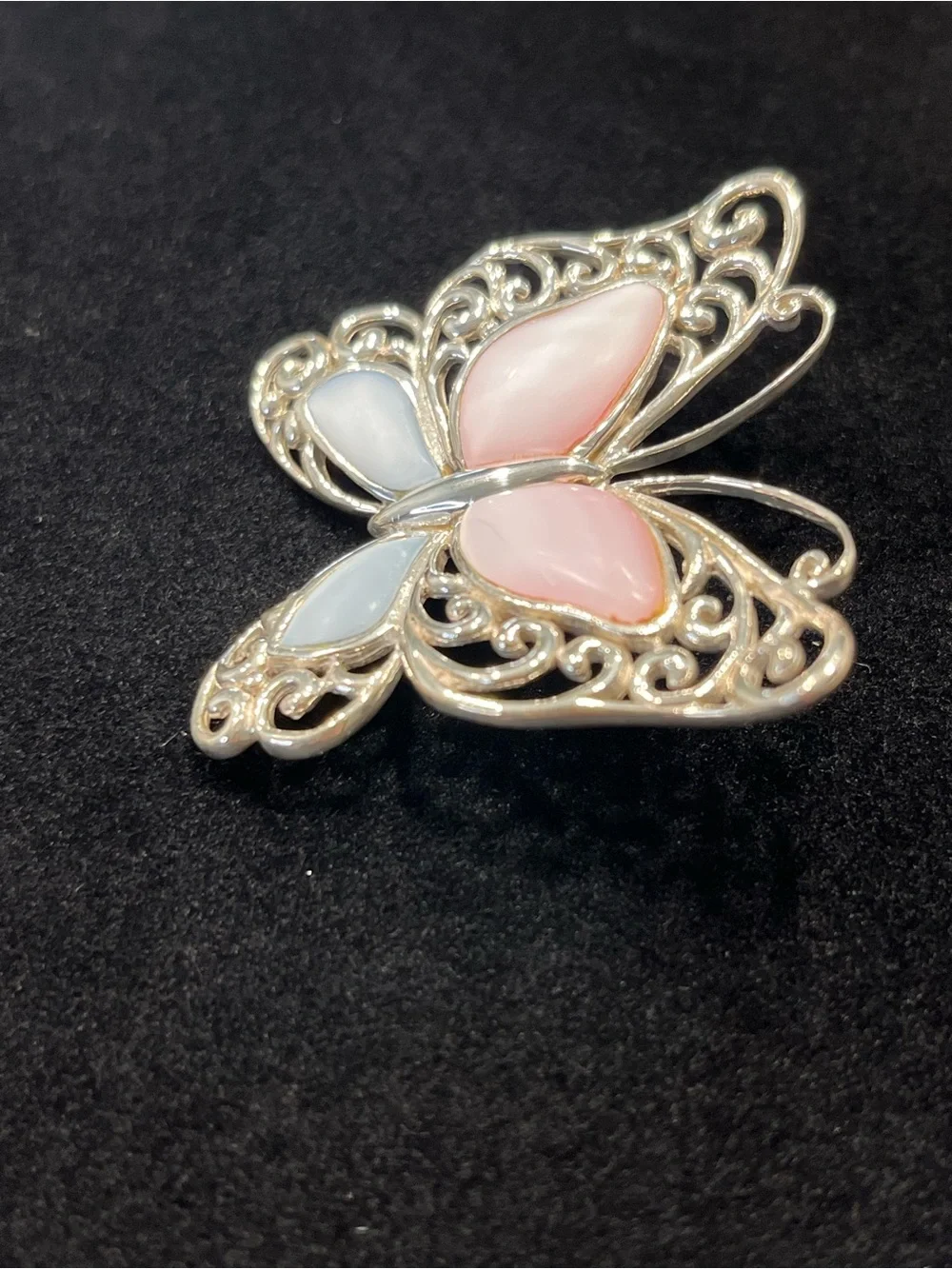 Vintage Sterling Silver Mother of Pearl Inlay Pendant
